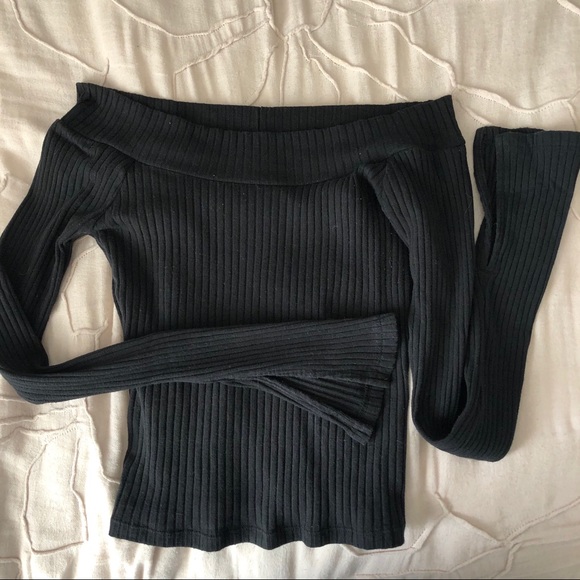 urban outfitters ribbed off the shoulder top - Picture 4 of 6